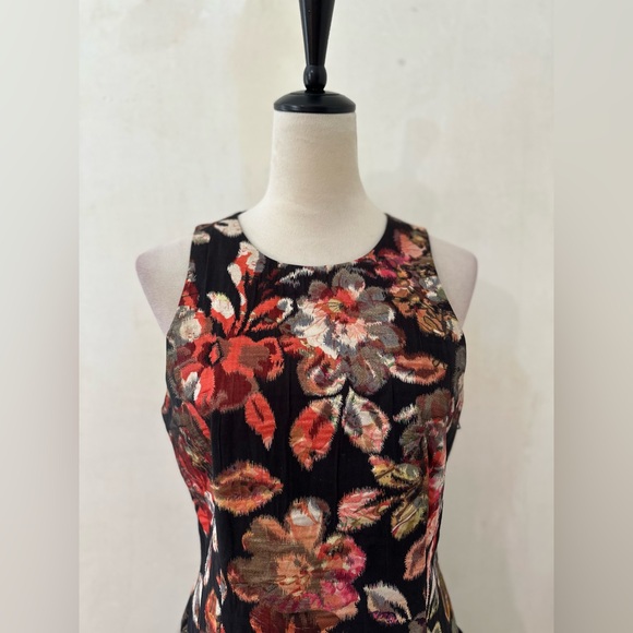 ANTHROPOLOGIE Leifsdottir Floral Brocade Drop Waist Mini Dress EUC Size 8 - Picture 4 of 12